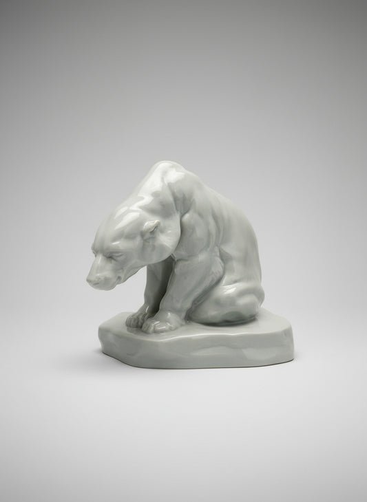 Herend Porcelain Polar Bear Figurine – Model 5367, Design by Béla Markup, Hungary (8.5 × 7.5 cm)