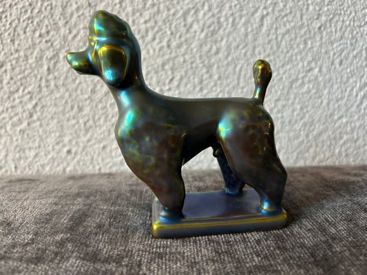 Zsolnay Eosin Poodle dog