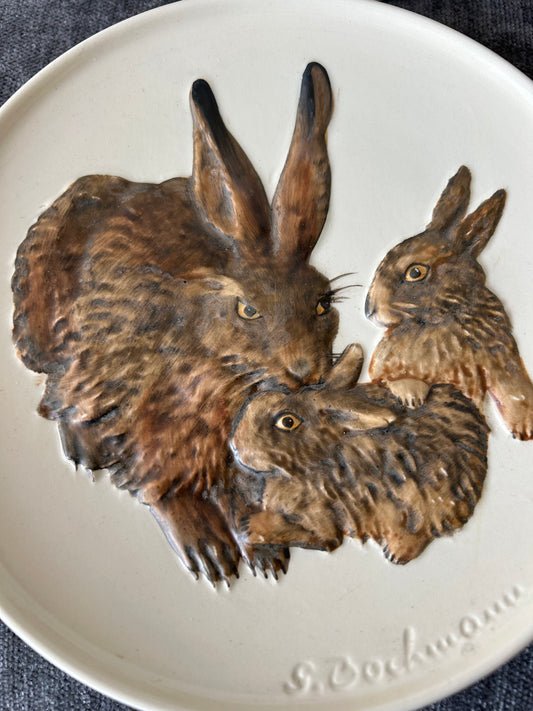 Goebel 'Mother's Series' Collector Plates – Rabbit & Bunnies, First Edition 1975, West Germany (Set of 2)