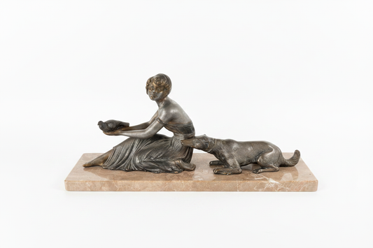 Bronze sculpture on white background — product shot